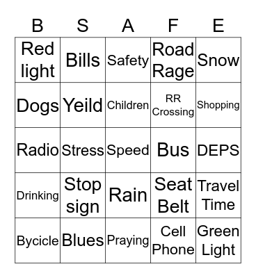 DEPS SAFETY PROGRAM DECEMBER 9 2016 Bingo Card