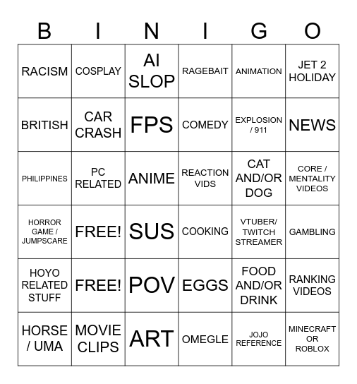 BINIGO Bingo Card