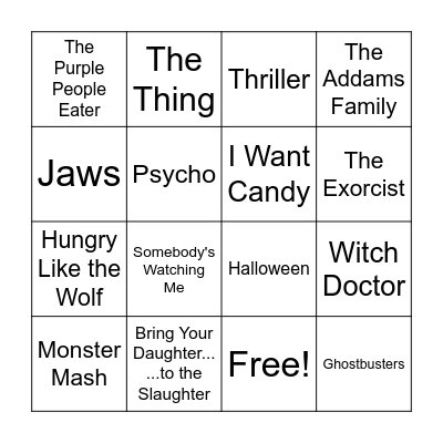 Kids Halloween Bingo Card