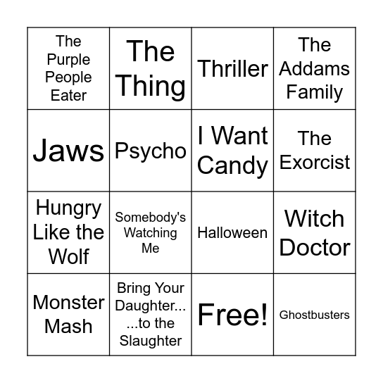 Kids Halloween Bingo Card