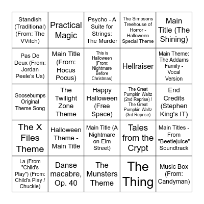 Halloween Scores Speed Round Bingo Card