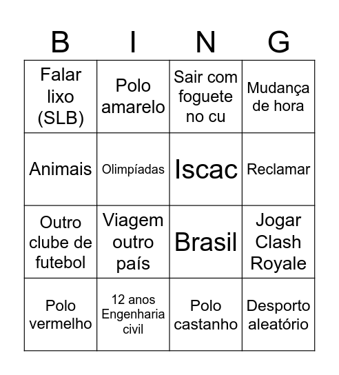 IGE BINGO Card