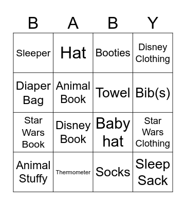 Crema / Maltby Baby Bingo Card