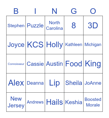 KCS Team Builder Bingo Card
