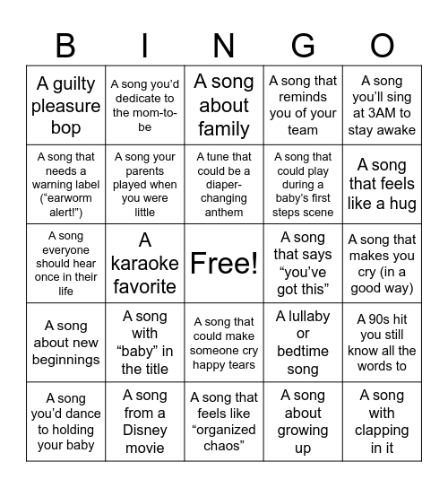 Baby Beats Bingo – Team Central Edition Bingo Card