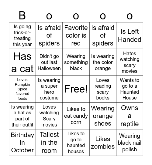 Halloween Bingo!!! Bingo Card