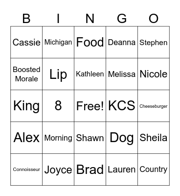 KCS Bingo Card