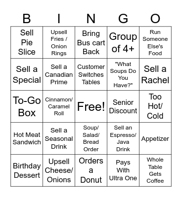 Server Bingo Card