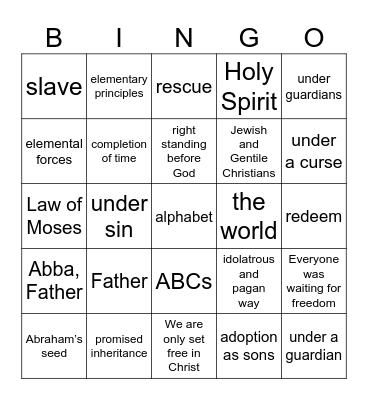 Pastor Bingo Card