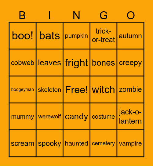 HALLOWEEN BINGO Card