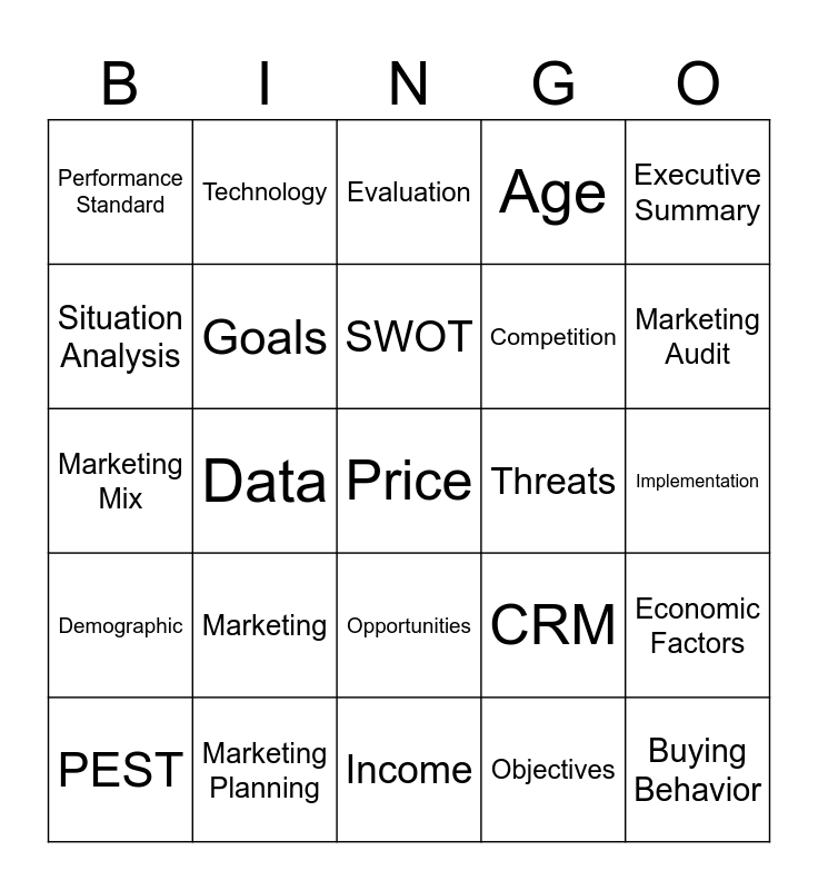 Digital Tools Bingo Card