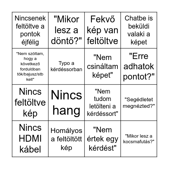 QuizNigh Bingo Card