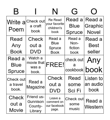 Teen Bingo Card