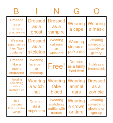 Team Emma Halloween Bingo Card