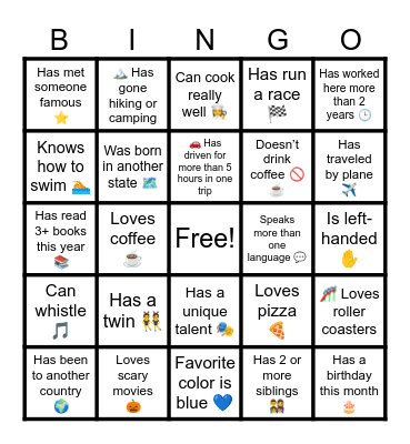 IPP Ice Breaker Bingo Card