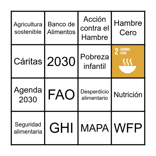 ODS 2: HAMBRE 0 Bingo Card