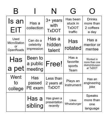 EAG BINGO Card