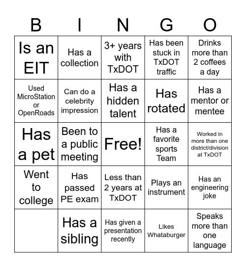 EAG BINGO Card