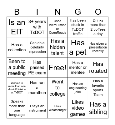 EAG BINGO Card