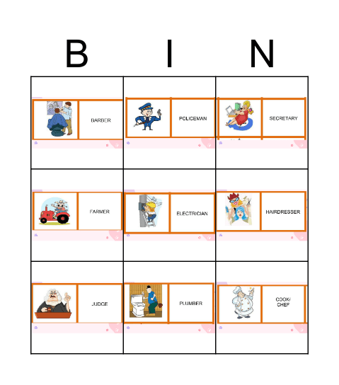 BINGO JOBS Bingo Card