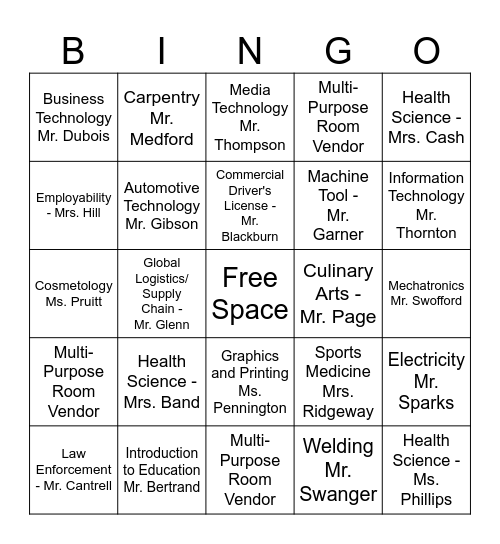2025 DMTC Community Career Day Bingo Card