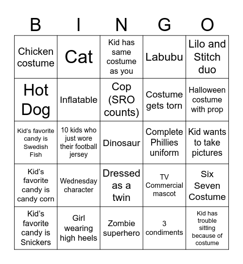 Middle School Bingo Madness Bingo Card
