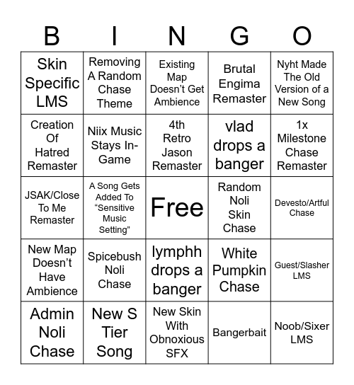 G666 Update Bingi Bingo Card