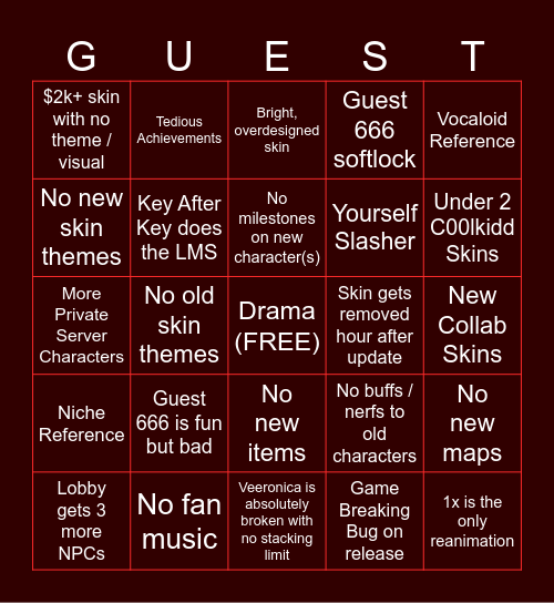 guest 666 update Bingo Card