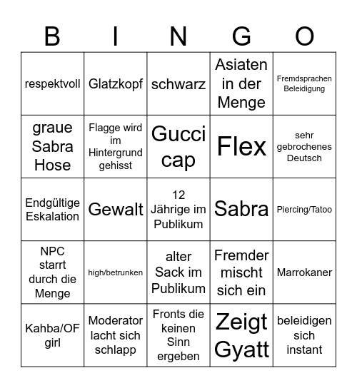 Güns Bingo 2 Bingo Card