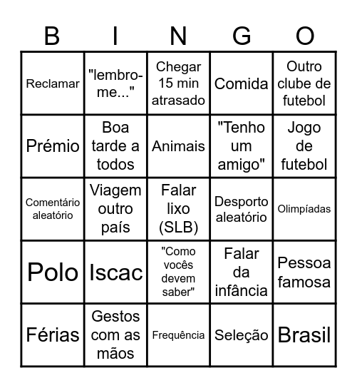 Paulo Simões (IGE) BINGO Card