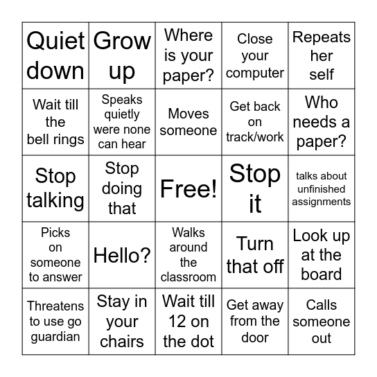 Bingo Card