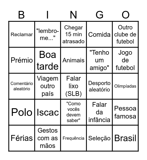 Paulo Simões (IGE) BINGO Card