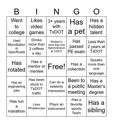 EAG Bingo Card