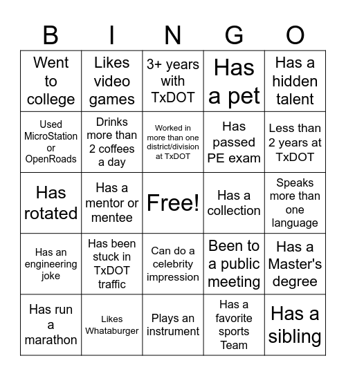 EAG Bingo Card