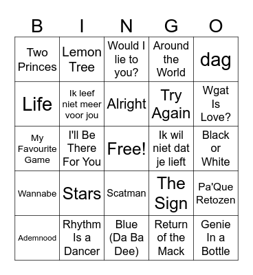 SHINS 30TH BDAY Bingo Card