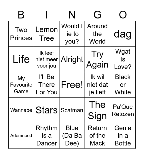 SHINS 30TH BDAY Bingo Card