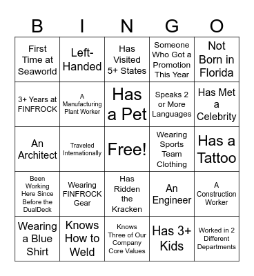 FINFROCK 80th Year Bingo Celebration Bingo Card