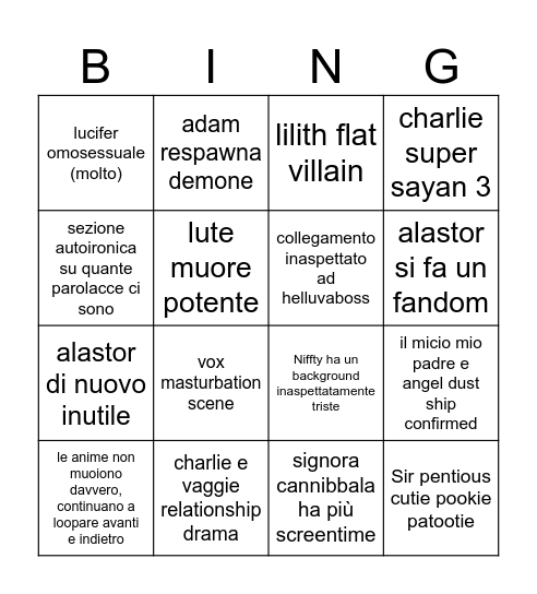 Valingo Bingo Card