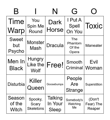 Halloween Bingo Card
