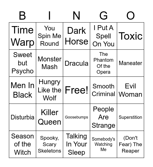 Halloween Bingo Card