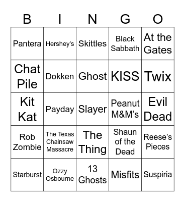 Halloween Bingo Card