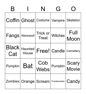 Halloween Bingo Card