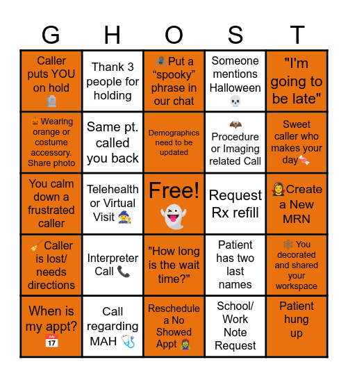 PACT BINGO Card