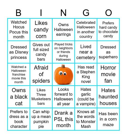 Halloween Team Building Bingo Card