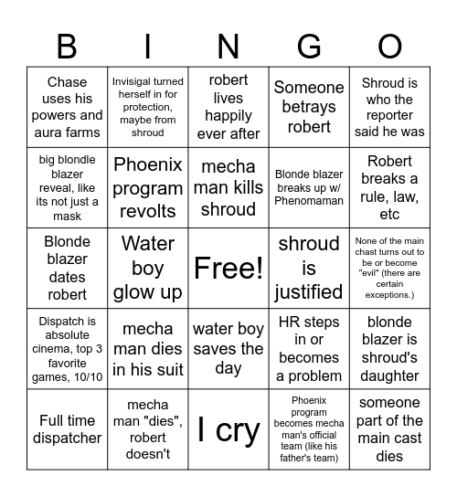 Dispatch Bingo Card