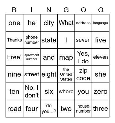 Unit 2 Review! Bingo Card