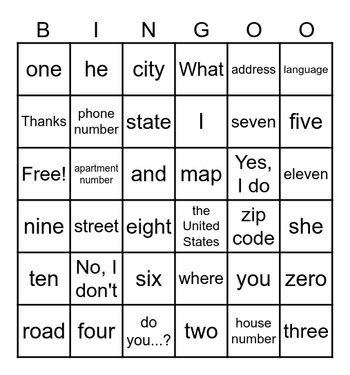Unit 2 Review! Bingo Card