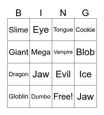 Halloween Ocean Bingo Card