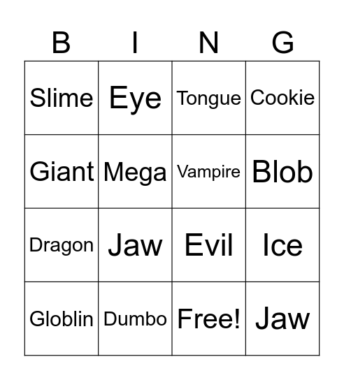 Halloween Ocean Bingo Card