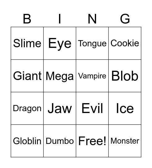 Halloween Ocean Bingo Card